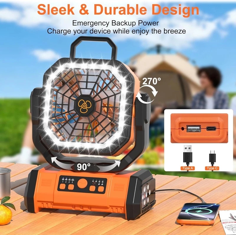 Oscillating Fan Clip - พัดลมพกพาอเนกประสงค์ 20000mAh แบบหนีบเอว พัดลมพับได้แบบมือถือ พร้อมฟังก์ชันเทอร์โบ หมุนได้