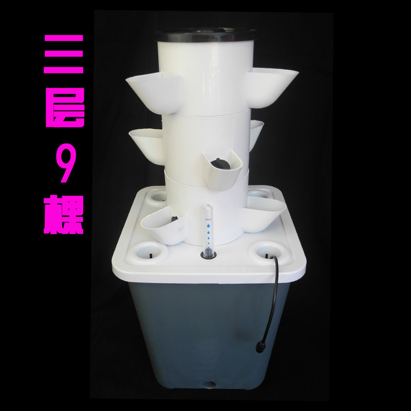 Hydroponic Tower Planter - กระถางปลูกผักไฮโดรโปนิกส์แบบหลายชั้นสำหรับปลูกผักแบบไร้ดินบนระเบียงแบบสามมิติ
