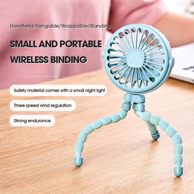 Oscillating Fan Clip - HOMEFISH พัดลมแบบพกพาสำหรับรถเข็นเด็ก พัดลมขนาดเล็กแบบคลิปออน ใช้แบตเตอรี่ USB พร้อมขาตั้งแบบยืดหยุ่นสำหรับรถเข็นเด็กและคาร์ซีท
