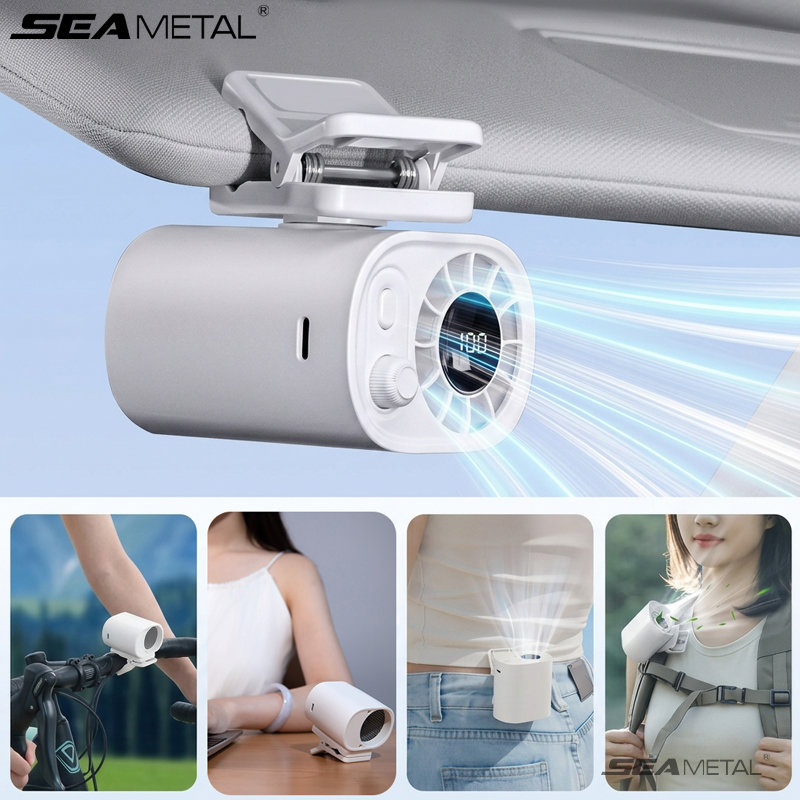 Oscillating Fan Clip - SEAMETAL 100 พัดลมติดรถยนต์ควบคุมความเร็วลม 360 ° พัดลมไฟฟ้าแบบหมุนได้