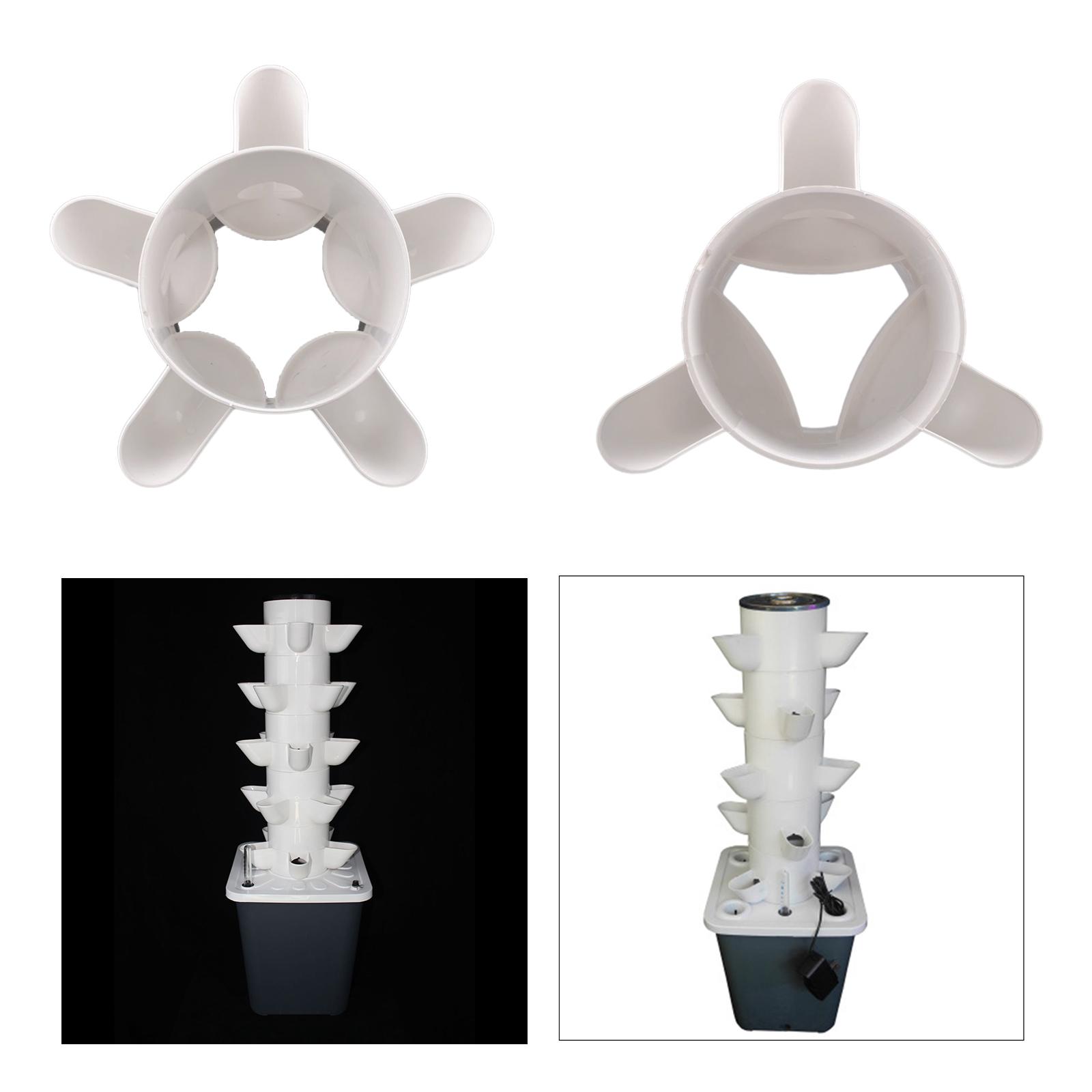 Hydroponic Tower Planter - 3/5 หลุมที่ถอดออกได้ PP Colonization ถ้วยผัก Hydroponic