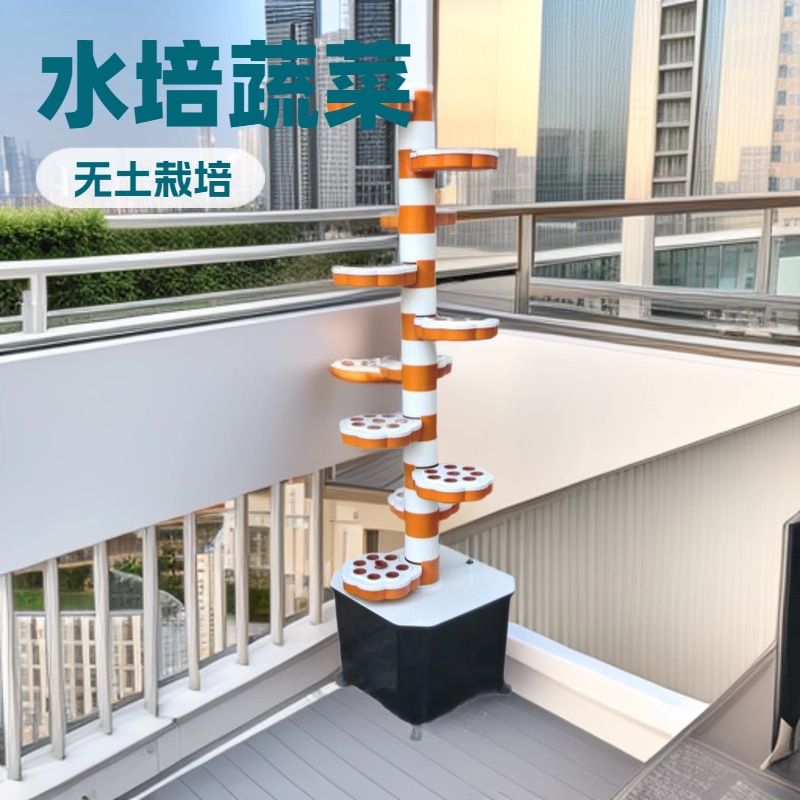 Hydroponic Tower Planter - หอปลูกพืชแบบไฮโดรโปนิกส์แบบเกลียว ปลูกพืชไร้ดิน กระถางปลูกผักในบ้าน สวนผักบนระเบียง อุปกรณ์ปลูกแบบหลายชั้น