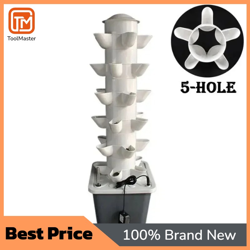 Hydroponic Tower Planter - 【ลดราคา】ระบบปลูกพืชไฮโดรโปนิกส์แบบมินิ สำหรับปลูกในบ้านและนอกบ้าน ปลูกสมุนไพรในแนวตั้ง 6 ชั้น 30