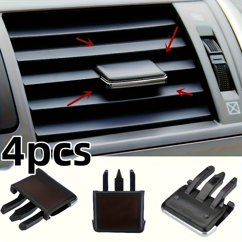 Oscillating Fan Clip - ชุด 4 ชิ้น เหมาะสำหรับใบพัดลมระบายอากาศบนแผงหน้าปัดรถยนต์, คลิปหนีบใบพัดลมแบบส่ายสำหรับช่องระบายอากาศเย็น, ไม่รวมแบตเตอรี่