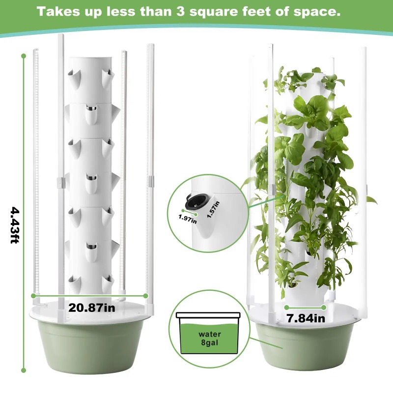 ระบบปลูกพืชแบบไฮโดรโปนิกส์พร้อ - Hydroponic Tower Planter บทวิจารณ์และราคา