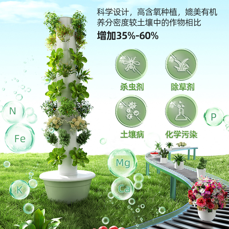 กระถางปลูกผักไฮโดรโปนิกส์แนวตั - Hydroponic Tower Planter บทวิจารณ์และราคา
