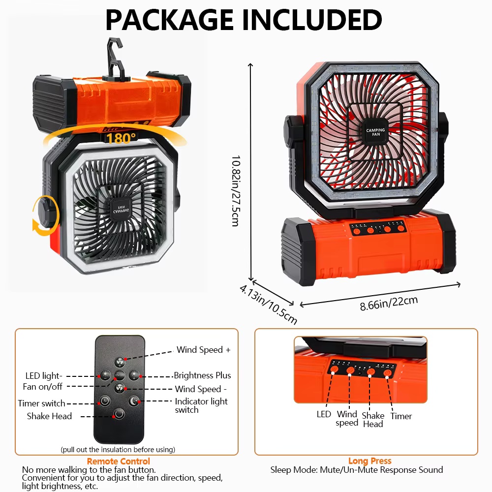พัดลมพกพาอเนกประสงค์ 20000mAh  - Oscillating Fan Clip บทวิจารณ์และราคา