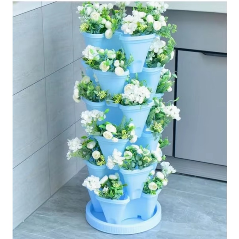 กระถางปลูกสตรอว์เบอร์รีแบบแนวต - Hydroponic Tower Planter บทวิจารณ์และราคา
