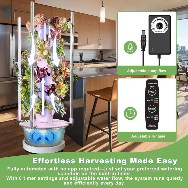 ชุดระบบปลูกพืชแบบไฮโดรโปนิกส์พ - Hydroponic Tower Planter บทวิจารณ์และราคา