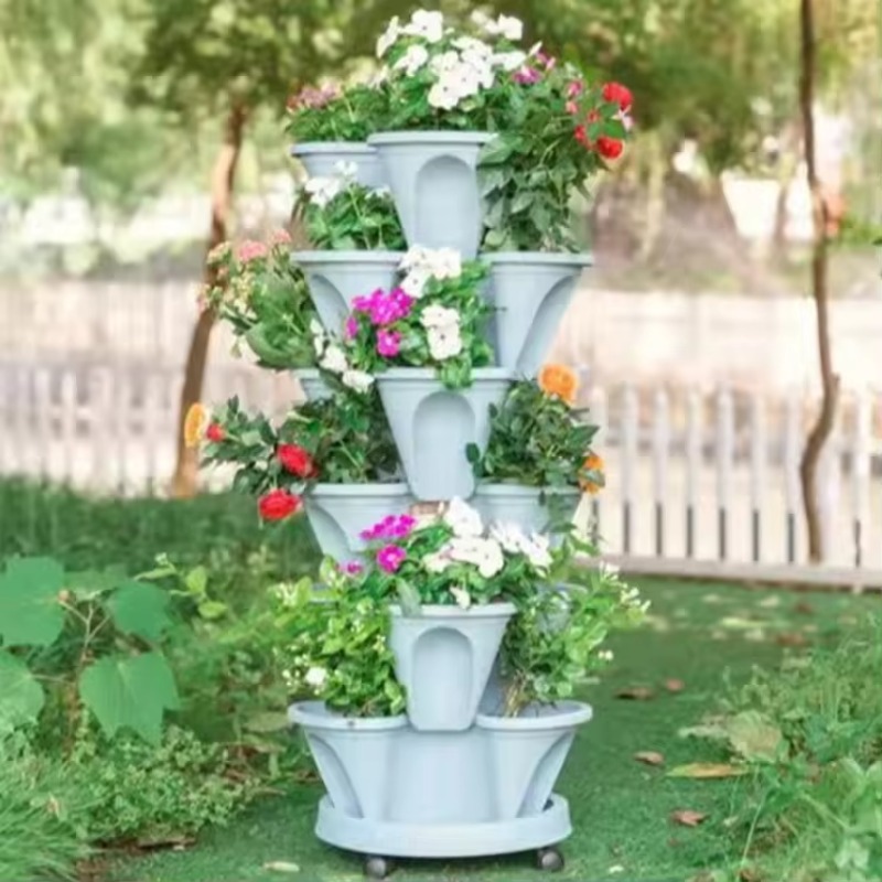 กระถางปลูกสตรอว์เบอร์รีแบบซ้อน - Hydroponic Tower Planter บทวิจารณ์และราคา