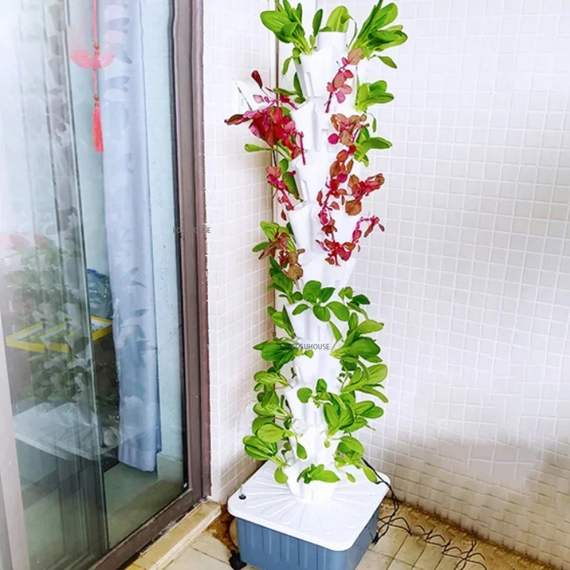 ระบบปลูกพืชไร้ดินแบบแนวตั้งในเ - Hydroponic Tower Planter บทวิจารณ์และราคา