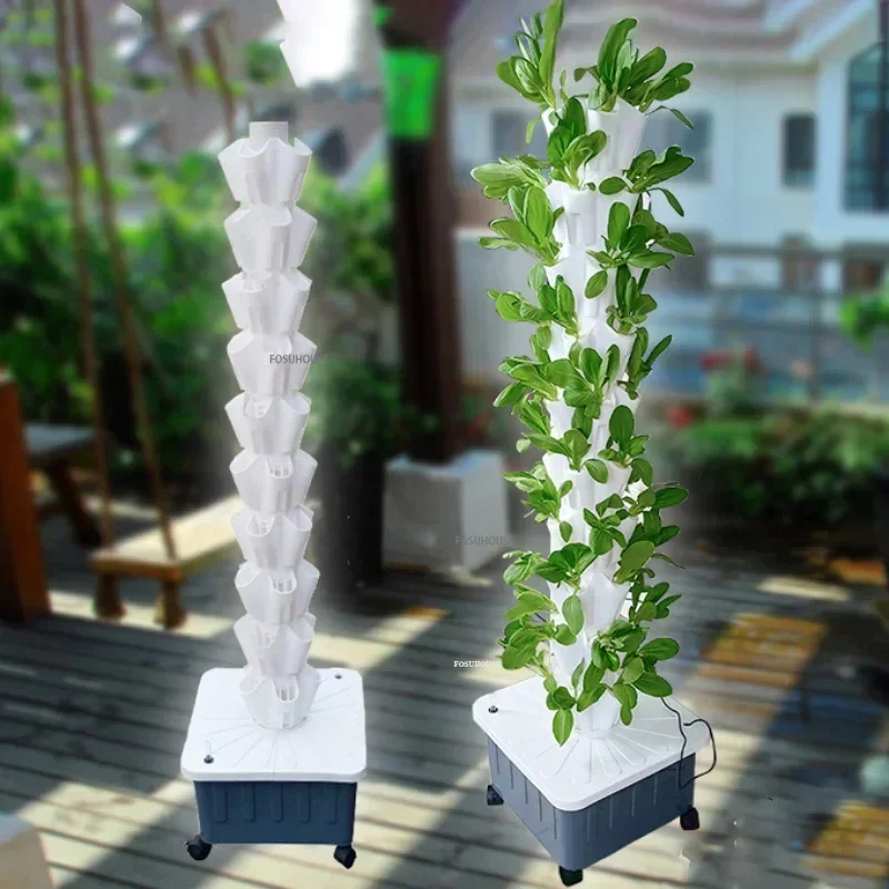 ระบบปลูกพืชไร้ดินแบบแนวตั้งในเ - Hydroponic Tower Planter บทวิจารณ์และราคา